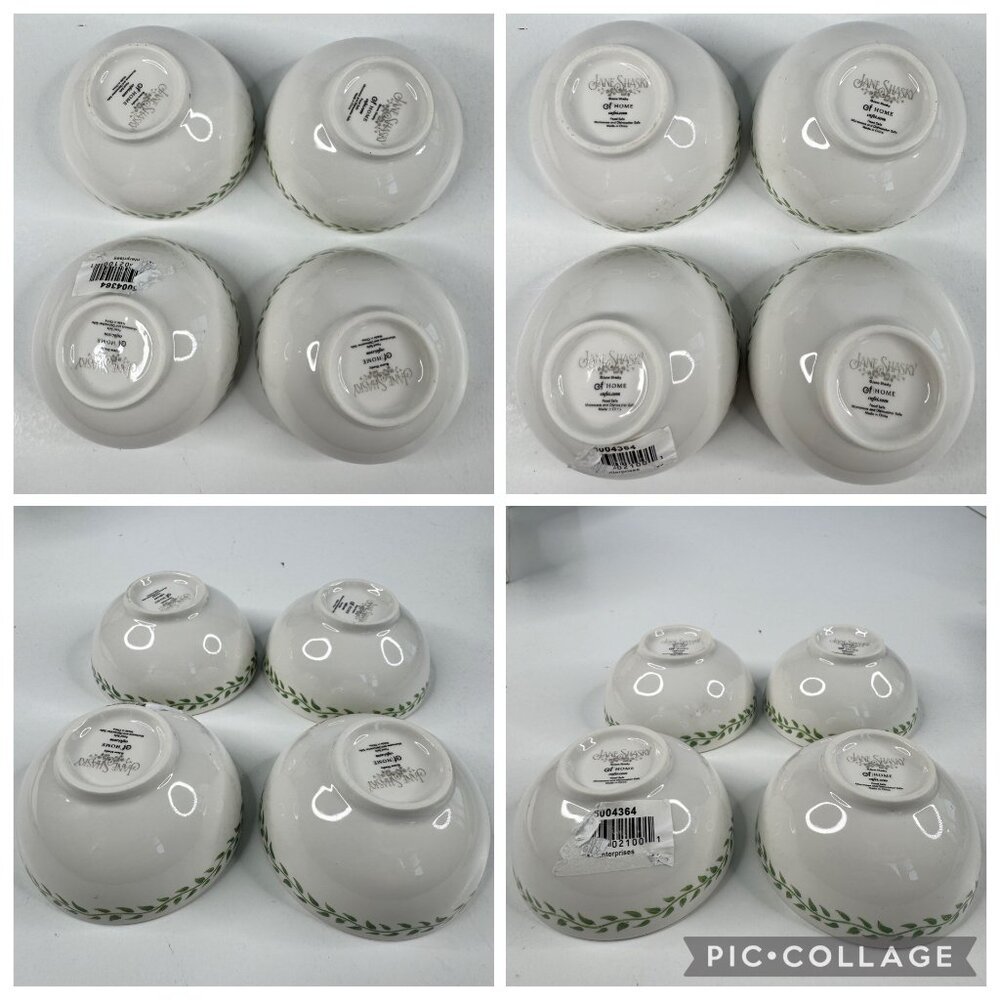 Jane Shasky Small 3 in Ceramic Bowls 4-Pc Set Vegetable Print Microwave Safe - Picture 6 of 16